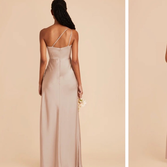 NWT Birdy Grey Kensie One Shoulder Matte Satin Taupe Dress Size S - Picture 8 of 8